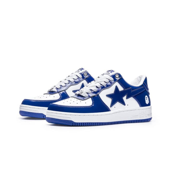 Tênis bapesta patent leather white blue