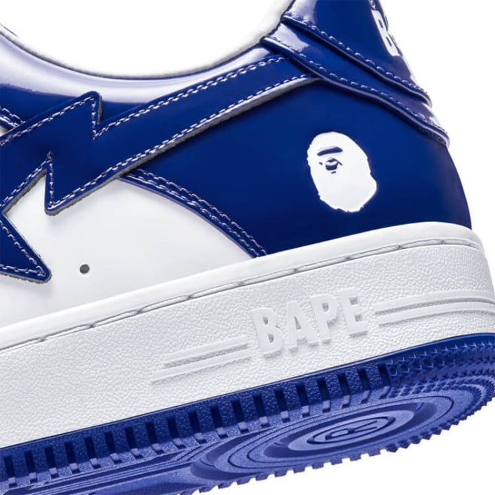 Tênis bapesta patent leather white blue