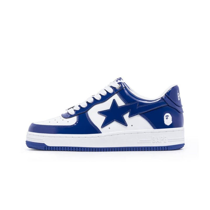 Tênis bapesta patent leather white blue