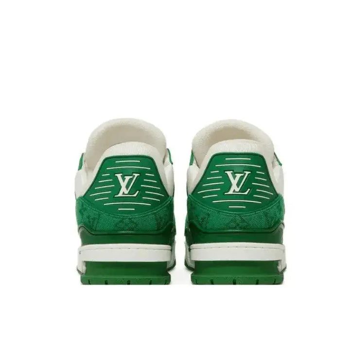 Tênis Louis Vuitton LV Trainer Green Monogram Denim