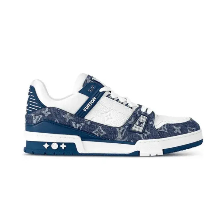Tênis Louis Vuitton LV Trainer Monogram Denim Blue
