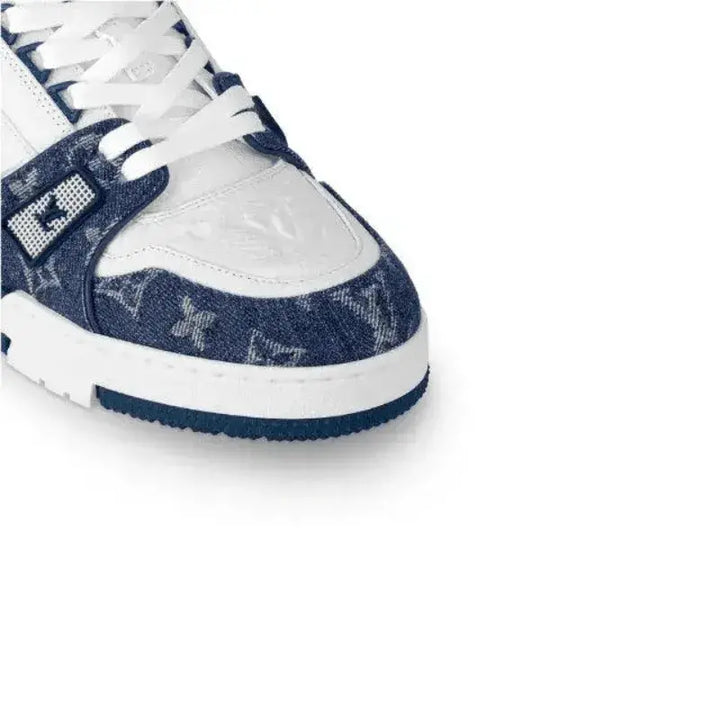 Tênis Louis Vuitton LV Trainer Monogram Denim Blue