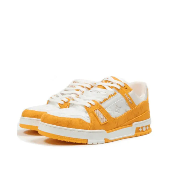 Tênis Louis Vuitton LV Trainer Yellow Monogram Denim
