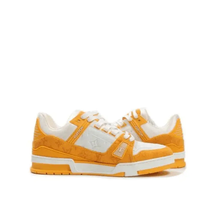 Tênis Louis Vuitton LV Trainer Yellow Monogram Denim